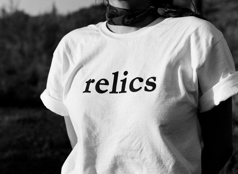 Relics Serif Tee White Film Camera Tshirt