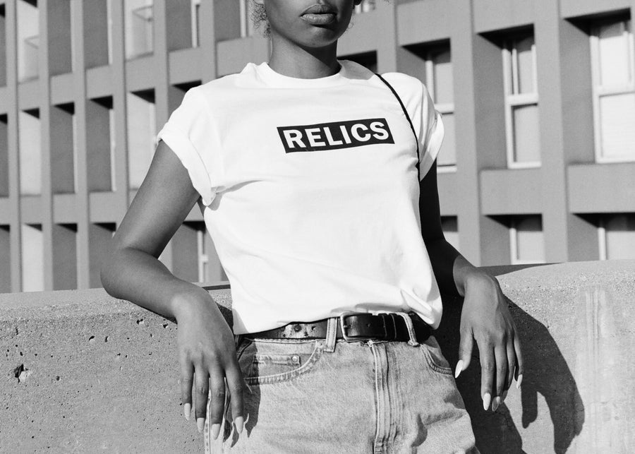 Relics Box Logo Tee White Film Camera Tshirt