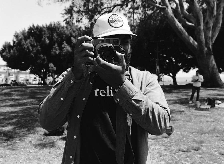 Relics Serif Tee Black Film Camera Tshirt