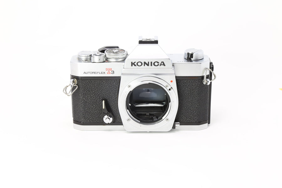 Konica AutoReflex T3 Silver 35mm Film Camera With 50mm 1.7 lens