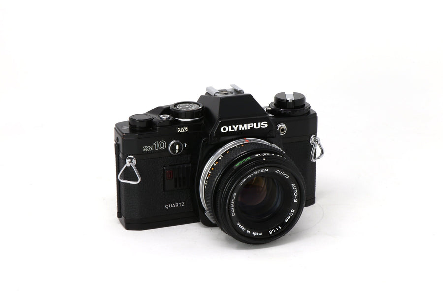 Olympus OM-10 35mm Film Camera with 50mm lens (Black)